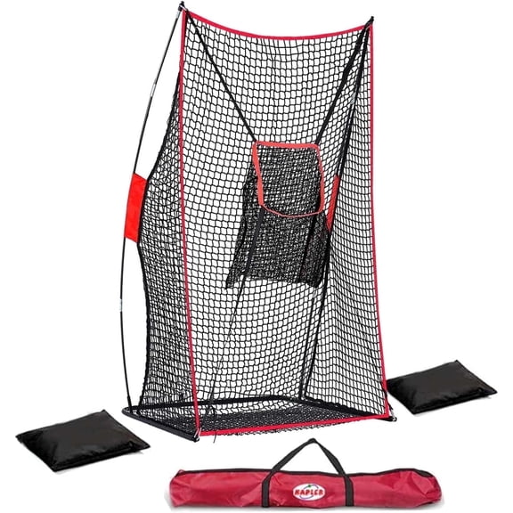 Galileo 7x4ft Football Kicking Net & Quarterback Throwing Practice Net, Portable Target Zone Trainer with Steel Frame and Carry Bag