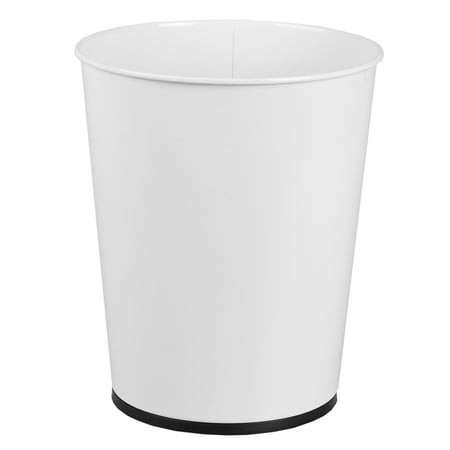 (bottom cracked) Home Basics Open Top 8 Lt Waste Bin  (9.5  x 10.25 )  White