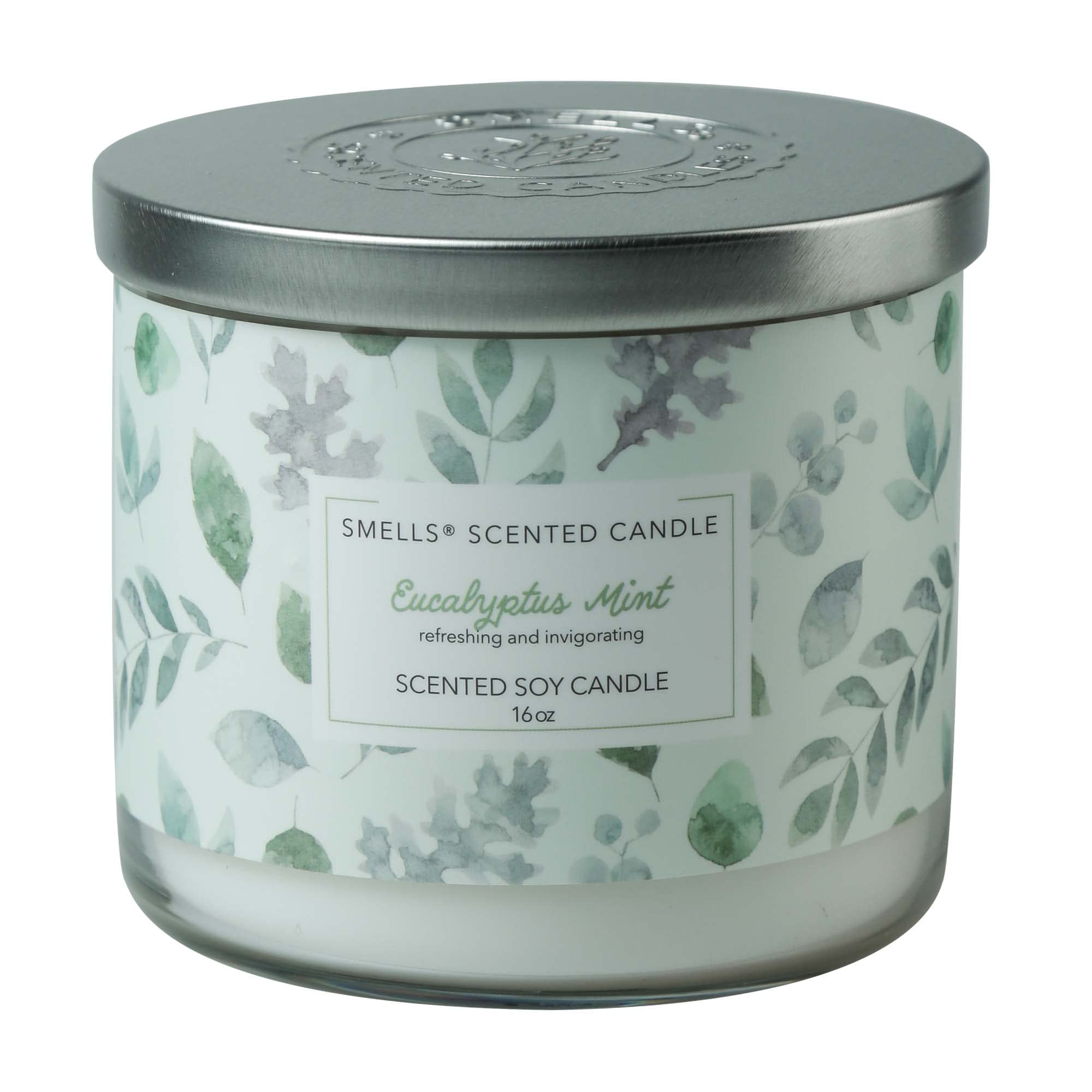 Smells Eucalyptus Mint 3Wick Scented Candle, 16 oz