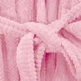 thumbnail image 6 of Htigea Belted Bathrobe for Women Fleece Long Sleeve Shawl Collar Robe Soft Comfy Home Loungewear Winter Warm Nightgown Pink,Free Size, 6 of 7