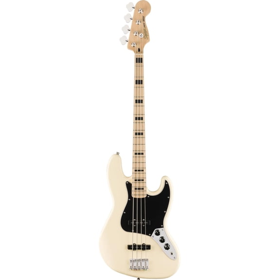 Affinity Series® Active Jazz Bass®, Maple Fingerboard, Black Pickguard, Olympic White
