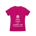 thumbnail image 1 of Keep Calm and Carry On My Wayward Son Women's Fitted V-Neck T-Shirt XX-Large Pink, 1 of 5