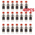 thumbnail image 2 of 20/40PCS Lockless Momentary ON/OFF Push button Red/Black Mini Switch PBS-110, 2 of 14
