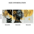 thumbnail image 3 of Large Black Wall Art - African American Black Girl Wall Art Colorful Black African Woman Black and Gold Canvas Picture Wall Decor for Living Room Bedroom Home Decoration, 3 of 6