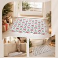 thumbnail image 3 of Christmas Tree and Bow Printed Doormat, Crystal Velvet Festive Entryway Rug, Elegant Scalloped Wavy Edge Floor Mat, Dirt Trapping Indoor Entrance Carpet, Holiday Home Decor(B 29.53in), 3 of 7