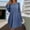 Blue, variant on Wensltd Womens Casual Dresses Crewneck Long Sleeve Elegant Pleated Design Black Dress