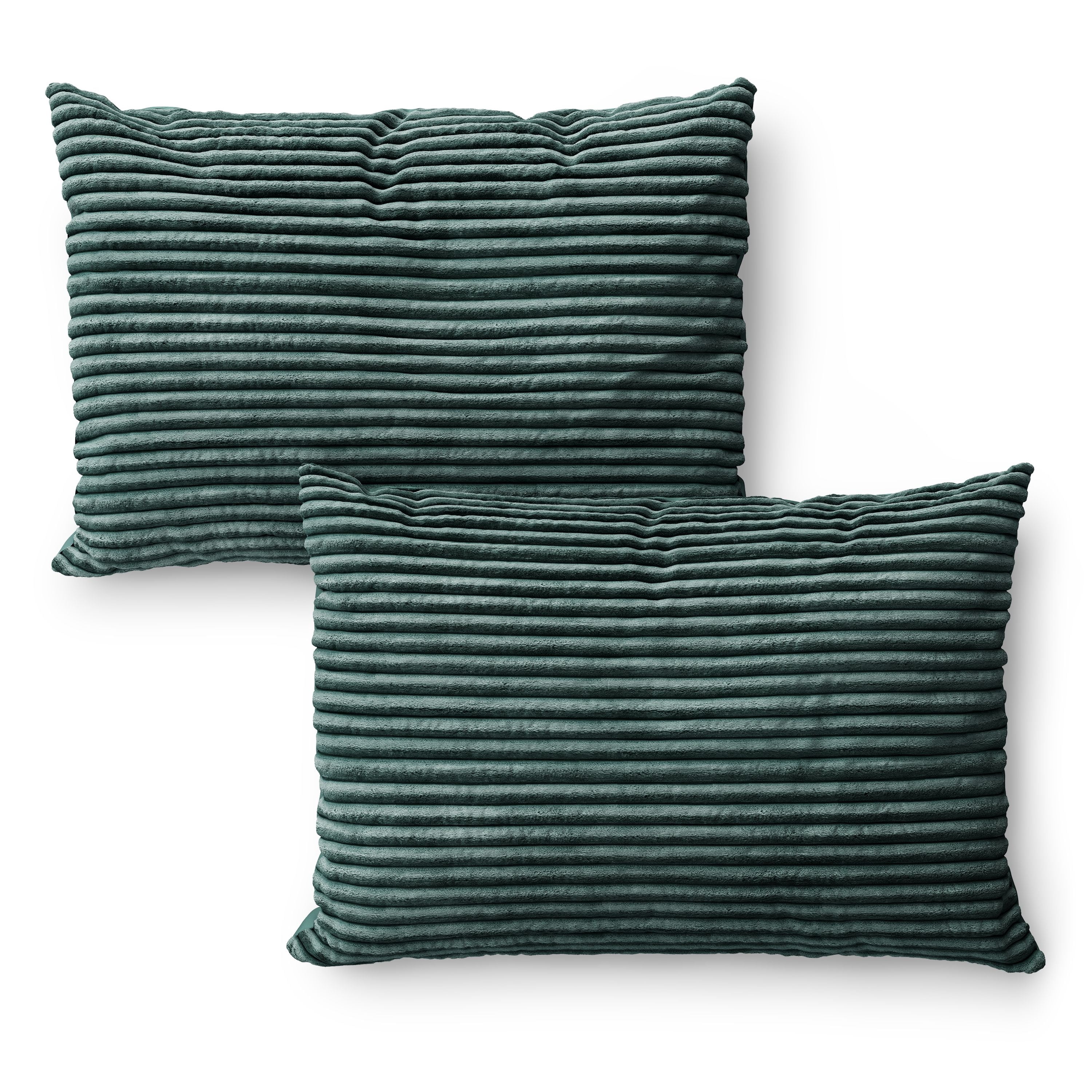 Mainstays Kids Dark Green Solid Plush Ribbed Corduroy Comforter Set, Full/Queen, 3 Pieces