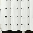 thumbnail image 4 of Boho Circle Tufted Yarn Dyed Eco-Friendly Recycled Cotton Shower Curtain Black Single 72X72, 4 of 5