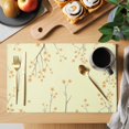 thumbnail image 2 of Fall Botanical Placemats Set of 4, Orange Autumn Maple Leaf Yellow Placemats for Dining Table, Place Mats for Kitchen Tabletop, Waterproof Wipeable Dining Table Mats Set, 2 of 9