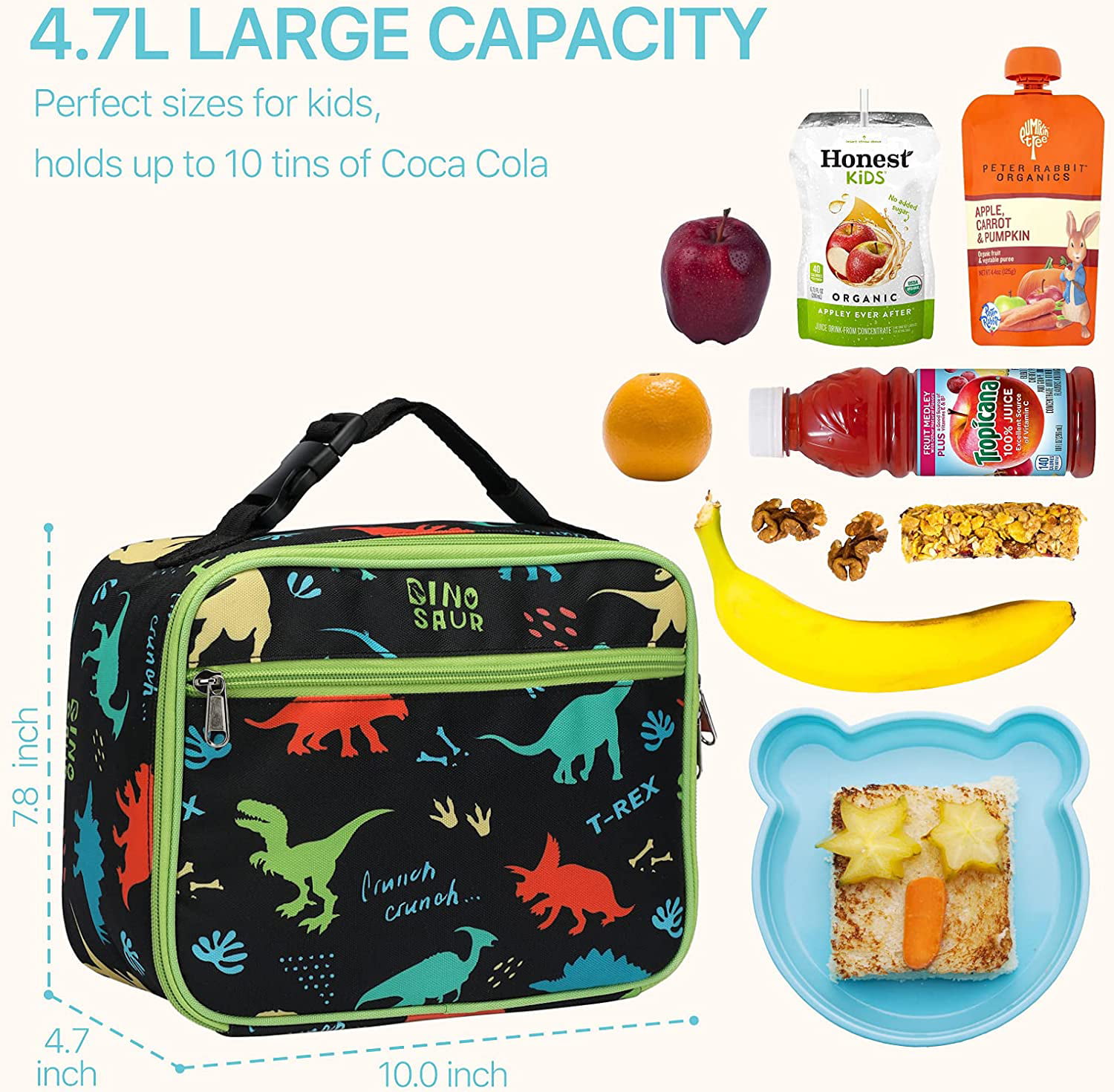 cuesr Airplane Lunch Box Kids Boys Insulated Cooler Thermal Cute Lunch Bag  Tote for School