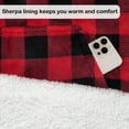 thumbnail image 5 of Catalonia Fleece Wearable Throws Blanket Poncho for Adult Women Men, Red Checker, 2.81 lbs, 5 of 8
