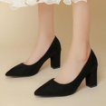 thumbnail image 2 of Win s Way Women's Suede Pointed Toe Heel Pumps Dressy Comfort Versatile Work High Heels, 2 of 9