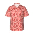 thumbnail image 2 of Yiaed Red Pretty Flowers Print Hawaiian Shirt for Men Short Sleeve Button Down Shirts Beach Shirts for Men-Small, 2 of 5