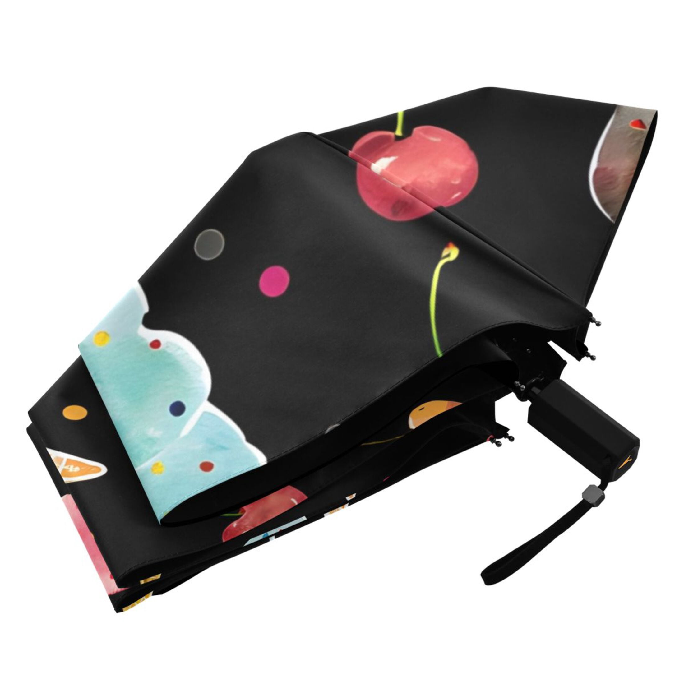 ALAZA Watercolor Ice Creams UPF 50+ Compact Folding Umbrella for Rain Travel Umbrella Packable