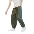 thumbnail image 2 of Handshe Men's Striped Print Harem Pants with Elastic Waist and Pockets Casual Comfort Fit,Plus Size, 2 of 7