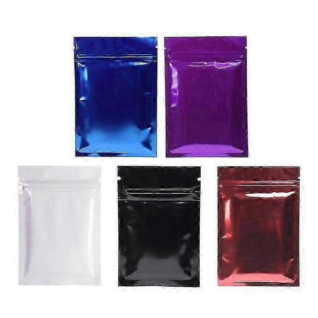 100 Pcs Aluminum Foil Packaging Bags Resealable Zipper Zealed Bags Reusable Food Pouches For Coffee Beans Cookies
