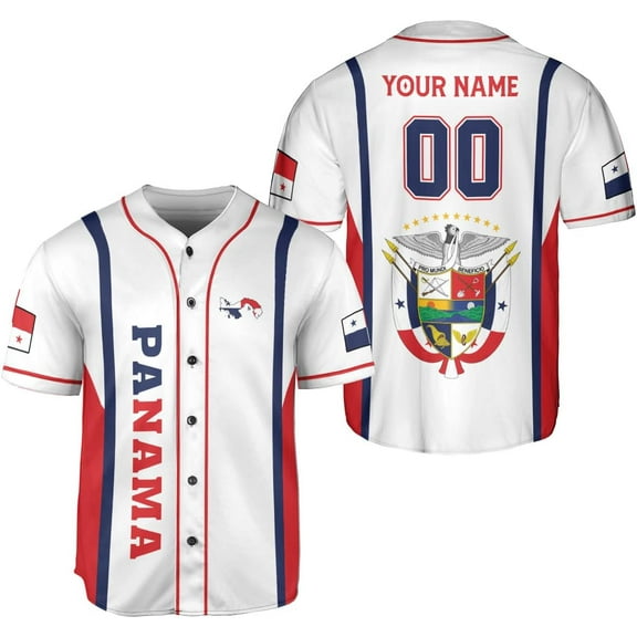 Personalized Panama Baseball Jersey Camisa Shirt, Panamanian Flag Jersey, Panamanian Pride Jersey for Men and Women (S)
