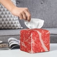 thumbnail image 6 of Sikiie Beef Steaks Leather Tissue Box Cover Square, tissue box holder, Tissue Box with Bottom Belt-5.2”x5.2”x5.2”, 6 of 7