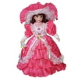 thumbnail image 4 of Muñeca de porcelana elegante coleccionable con cara de maquillaje esmaltado, muñeca de cerámica para vestir Rosa, 4 of 9