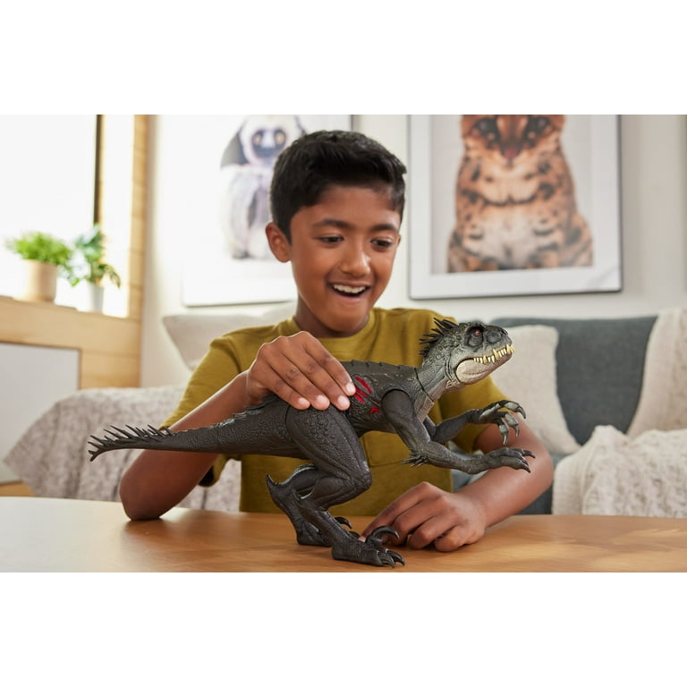 Jurassic World Ultimate Damage Scorpios Rex Dinosaur Toy Figure with Damage, Light & Sound Toy