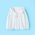 thumbnail image 2 of SHENGSI Girls and Boys Summer Solid Color Icy Hooded Zipper Sun Protection Clothing, Girls Boys Summer Solid Color Ice Hooded Zip Up Sun Protective Clothing, 2 of 8