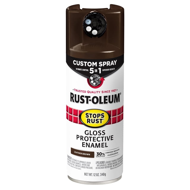 Pintura en aerosol Rust-Oleum 376892 para detener la oxidación, 340 g, color marrón brillante