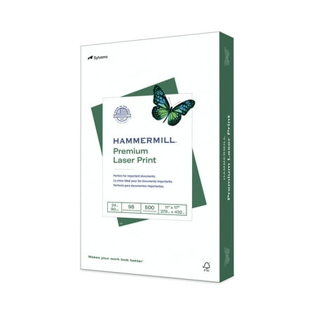 Hammermill Printer Paper, 24lb Premium Laser Print, 11x17, White, 1 Ream, 500 Sheets