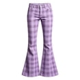 thumbnail image 6 of MuXiKeJi Clothes Girls Plaid Flare Pants High Waist Relax Fit Active Dance Bell Bottoms with Pockets School Uniform Pants for Kids 15-16 Years, 6 of 6