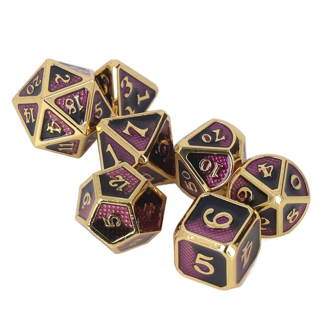 Juego de dados de metal de 7 piezas para hombres y mujeres, fiesta de vacaciones, mesa, divertidos accesorios de dados poliédricos para juego de cartas tipo 2