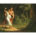 thumbnail image 2 of Christoffer Wilhelm Eckersberg 24x20 Black Ornate Framed Double Matted Museum Art Print Titled: A Seduction Scene in a Forest (1811), 2 of 5