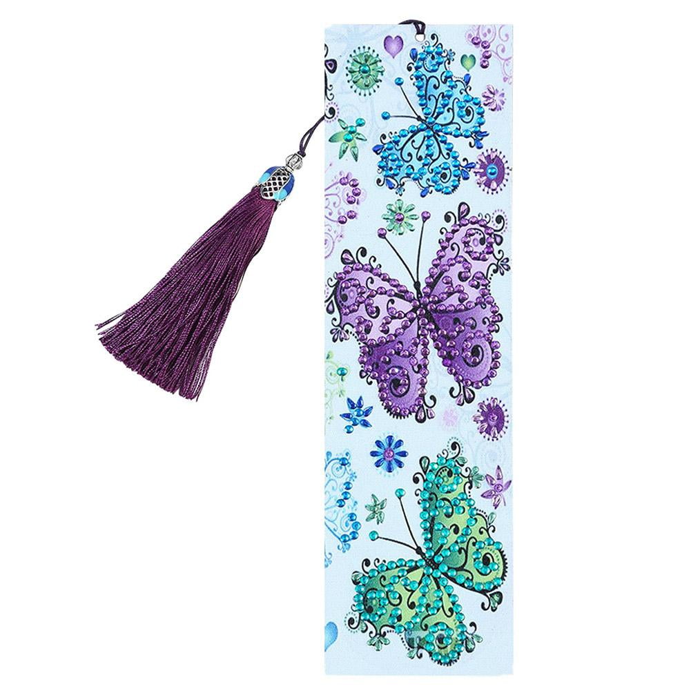 DIY Special Shaped Diamonds Painting Leather Bookmark Vintage Tassel Book Marks DIY Special Shaped Diamonds Painting Leather Bookmark Vintage Tassel Book Marks