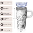thumbnail image 3 of Double Wall Vacuum Cup 20oz with Lid and Straw - Stainless Steel Insulated Travel Coffee Mug, Leakproof Thermal Tumbler, Bohemian Style, 3 of 5