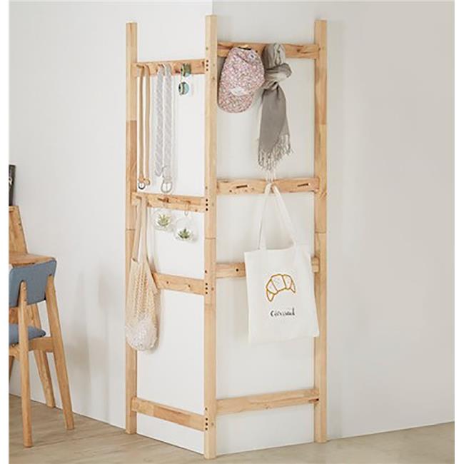 Ore International D4795 Na 71 In 2 Panel Mid Century Wood Garment Rack With Partitions In One Rack 44 Natural Walmart Canada