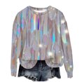 thumbnail image 2 of Shirts for Women Long Sleeve Printed Casual Loose Hoodless Sweatshirts Light Blue 2XL, 2 of 3