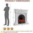 thumbnail image 2 of BOSHIRO Electric Fireplace with Mantel, 51 Inch Solid Wood Fireplace Tv Stand with Roman Column Design for Living Room, Home Decor, 2 of 7