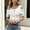 White, variant on Women's Solid Color Off Shoulder Twist Crop Top – Ribbed Knit Short Sleeve, Button Front Slim Fit Summer Blouse Black,XXL