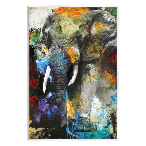Layered Elephant Bold Wildlife Abstract Graphic Art Unframed Art Print Wall Art