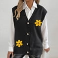 thumbnail image 2 of Tnhcen Women's Crochet Flower Cardigan Acrylic Knit Vest Boho Chic V-Neck Cover Up Free Size Summer To Fall Fashion Button Front Casual Duster, 2 of 5