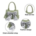 thumbnail image 3 of Women's bow handbag new fashion simple shoulder slung artificial leather handbag. - green, 3 of 6