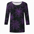 thumbnail image 4 of Godom 3/4 Length Sleeve Womens Tops Crewneck Neck Casual Halloween Shirts Print Trendy Blouses Fall Tee, 4 of 6