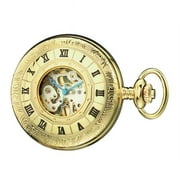 Charles-Hubert Paris Men's Charles-Hubert- Paris Brass Gold-Plated Mechanical Hunter Case Pocket Watch #3803