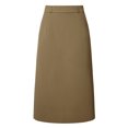 thumbnail image 1 of Falda de tubo para mujer Faldas midi de trabajo con espalda dividida de cintura alta marrón M, 1 of 2