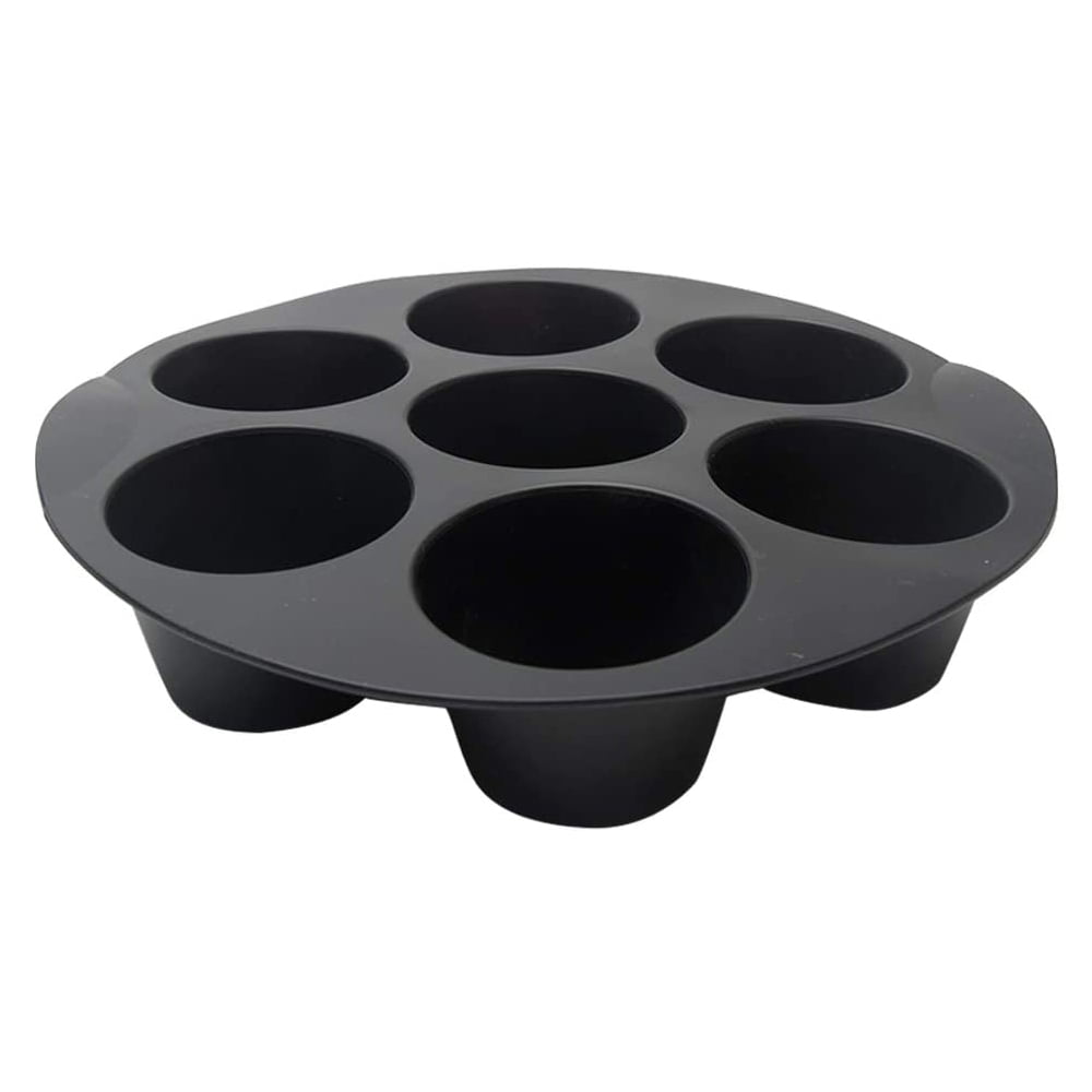  LIBERHAUS Silicone Muffin Pan - Black, 7 Cupcake Pans, Air Fryer,  Nonstick, Easy to Clean, Baking Pan for Microwave, Oven, Freezer,  Dishwasher: Home & Kitchen