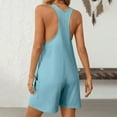 thumbnail image 6 of Karight Shorts Romper For Women Round Neck Sleeveless Jumpsuit Racerback Workout Romper Summer Casual Overalls, 6 of 9
