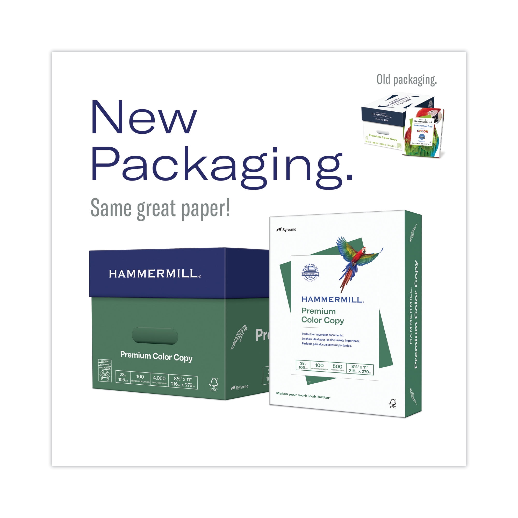 Hammermill Printer Paper, 28lb Premium Color Copy, 11x17, White, 1 Ream, 500 Sheets