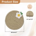 thumbnail image 2 of 2Pcs Manteles Individuales Redondos Trenzados, 4.7" Manteles Tejidos para Mesa de Cocina con Flores para Decoración de Granja (Marrón), 2 of 7