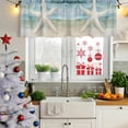 thumbnail image 5 of Coastal Beach Curtain Valances for Windows, Kitchen Valance Window Treatments Panel 2 Pack, Summer Retro Starfish Wave Rod Pocket Short Curtains for Bathroom Bedroom 54 x 18 Inch, 5 of 8
