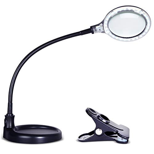 Brightech Lightview Pro Flex Magnifying, Clamp On Desk Magnifying Lamps