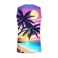 thumbnail image 4 of Penkiiy Beach Tank Top for Men Sunset Coconut Print Summer T Shirt Casual Crewneck Vest Sleeveless Stylish Tank Tops Blouse XL Purple, 4 of 4