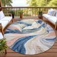 thumbnail image 3 of Addison Rugs Chantille Indoor/Outdoor Transitional Abstract Navy Machine Washable Round Rug, 8' x 8', 3 of 8